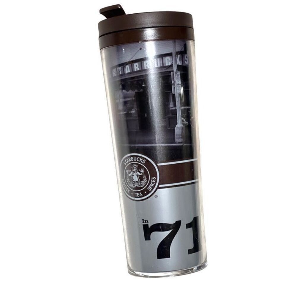 Starbucks Pikes Place Market 16oz Tumbler Brown Acrylic Travel Mug